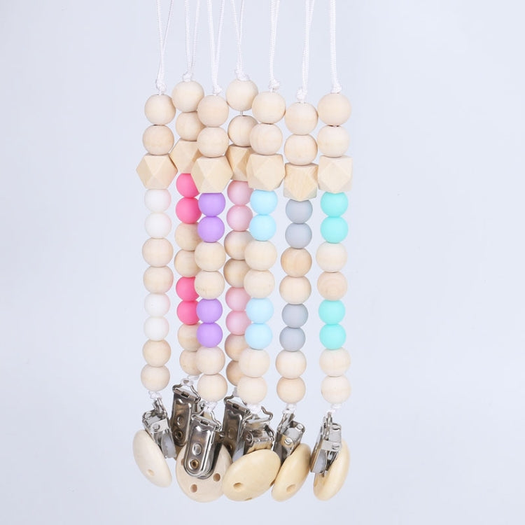 Baby Pacifier Clip Chain Wooden Holder Soother Pacifier Clips Leash Strap Nipple Holder for Infant Feeding(white) - Cups & Silicone Nipple by buy2fix | Online Shopping UK | buy2fix