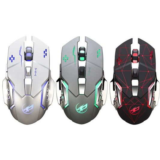 WARWOLF Q8 Wireless Rechargeable Mouse Glowing Gaming Mouse(Black) - Wireless Mice by buy2fix | Online Shopping UK | buy2fix