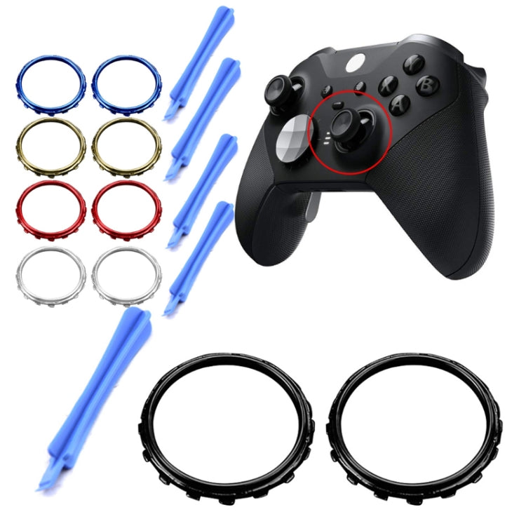For Xbox One Elite 5pairs 3D Replacement Ring + Screwdriver Handle Accessories, Colour:Silver Plating by buy2fix