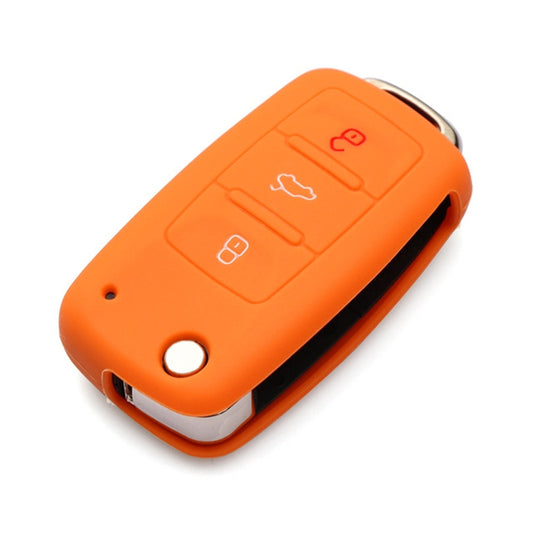 2 PCS Silicone Car Key Cover Case for Volkswagen Golf(Orange) by buy2fix
