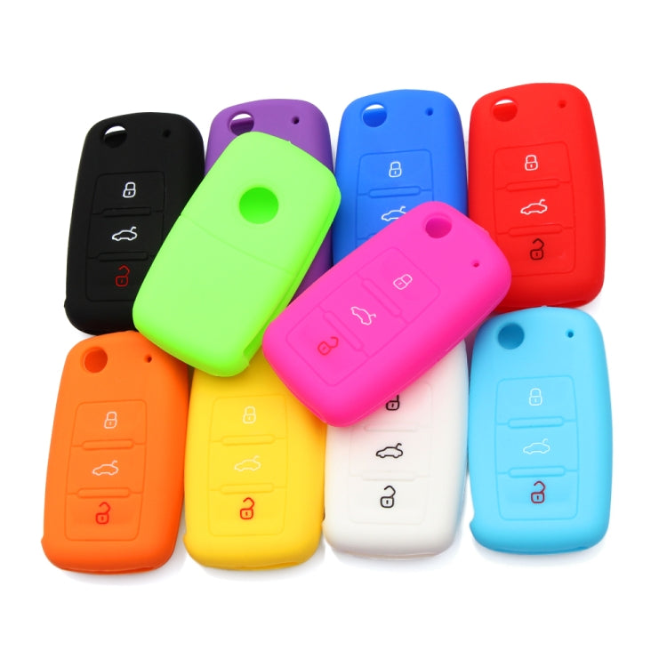 2 PCS Silicone Car Key Cover Case for Volkswagen Golf(Red) - Car Key Cases by buy2fix | Online Shopping UK | buy2fix