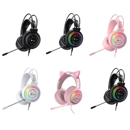 PANTSAN PSH-400 USB Computer Head-Mounted Luminous RGB Wired Headset, Specification:3.5mm Single Plug by PANTSAN