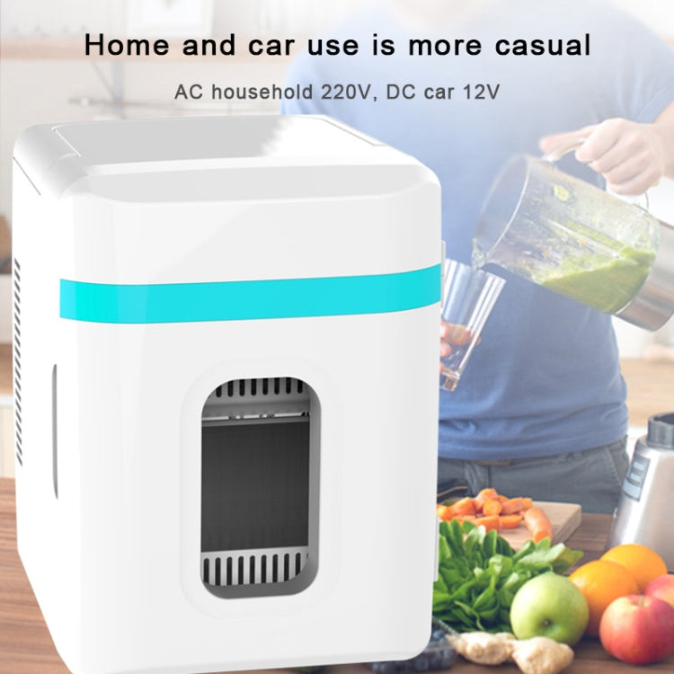 10L Mini Refrigerator Car Home Dual-use Small Dormitory Refrigerator, CN Plug(White Blue) by buy2fix
