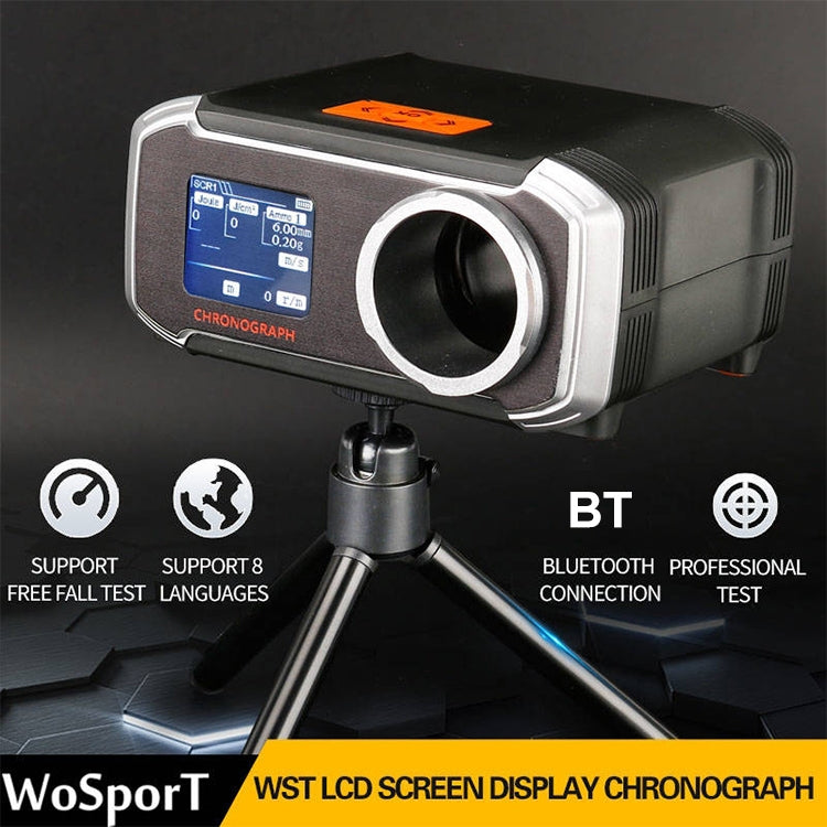 WoSporT LCD Screen Display Chronograph Speed Tester, APP Bluetooth Synchronization Eight Languages Show Speed Measurement - Tachometers & Anemometer by buy2fix | Online Shopping UK | buy2fix