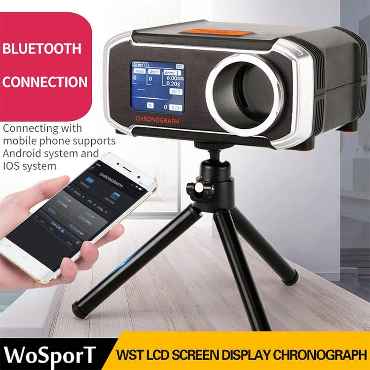 WoSporT LCD Screen Display Chronograph Speed Tester, APP Bluetooth Synchronization Eight Languages Show Speed Measurement - Tachometers & Anemometer by buy2fix | Online Shopping UK | buy2fix