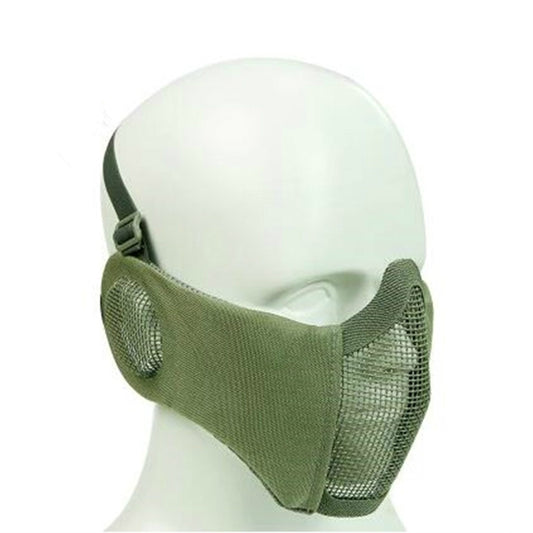 WoSporT Half Face Metal Net Field Ear Protection Outdoor Cycling Steel Mask(Green) by buy2fix
