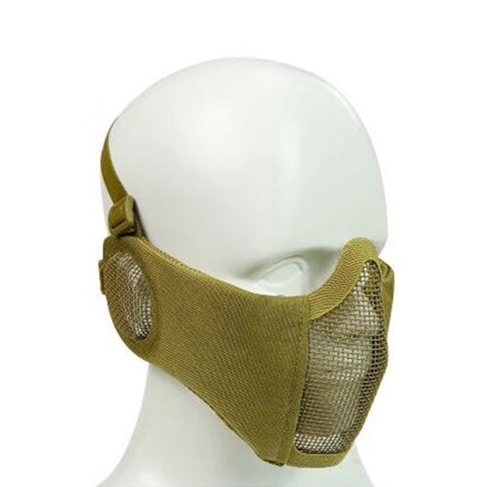 WoSporT Half Face Metal Net Field Ear Protection Outdoor Cycling Steel Mask(Tan) by buy2fix
