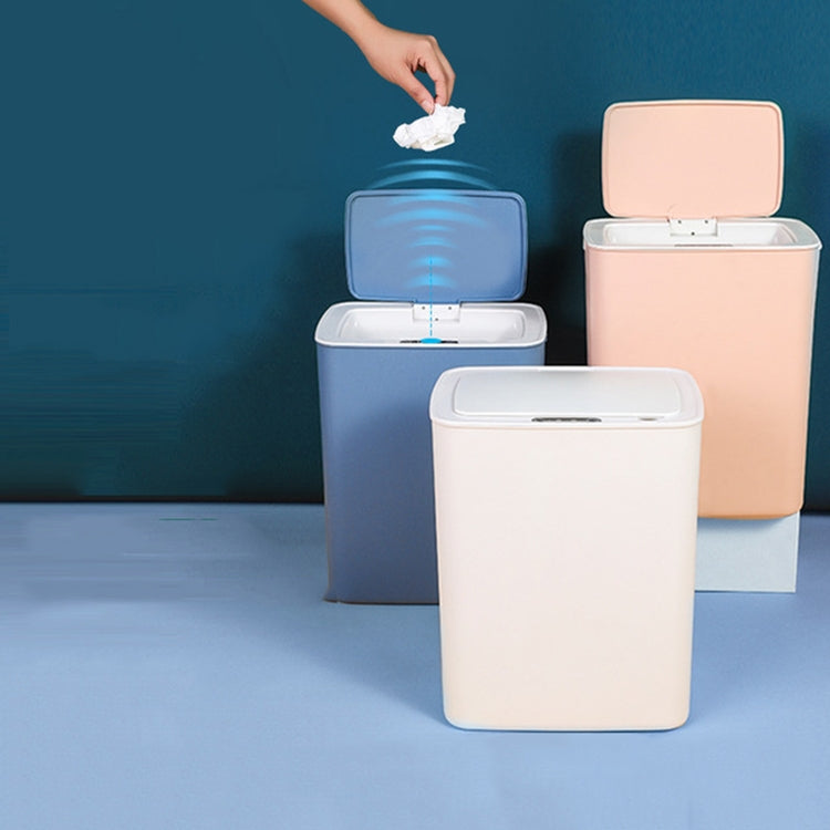 Fully-automatic with Lip Covered Household Living Room Kitchen Bathroom Intelligent Induction Trash Can, Style:Charged Type(Blue) by buy2fix