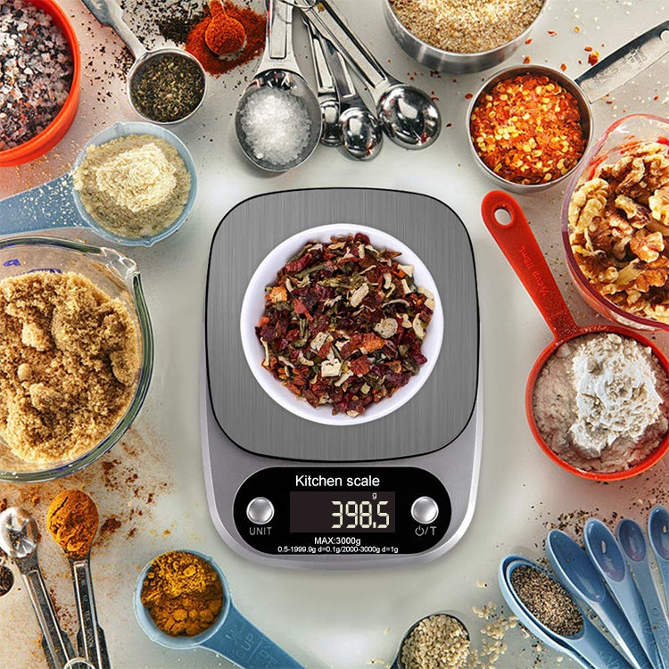 BOH-C305 Kitchen Stainless Steel LCD Electronic Scale, Specification: 5kg/0.1g by buy2fix