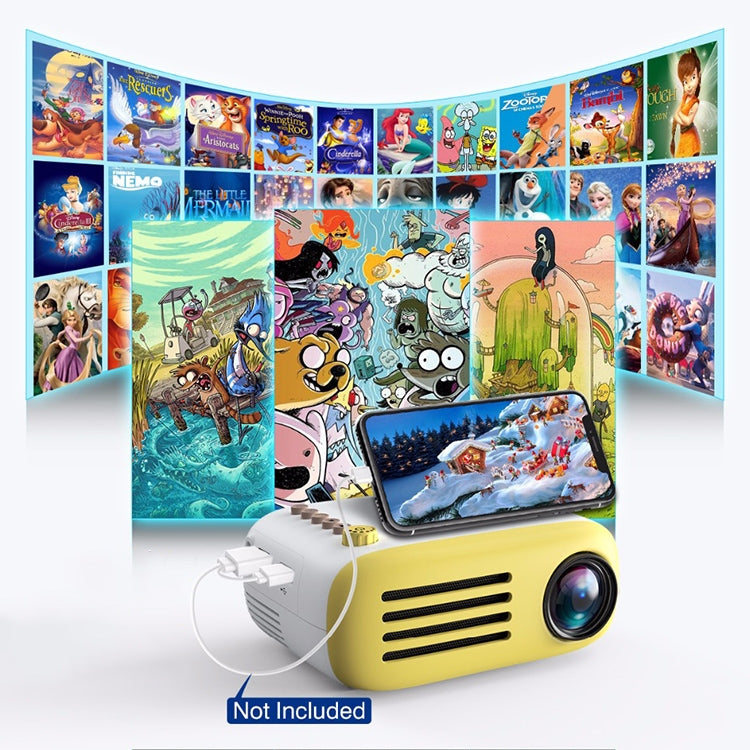 YG200 Portable LED Pocket Mini Projector AV USB SD HDMI Video Movie Game Home Theater Video Projector, US Plug(Black and White) - LED Projector by buy2fix | Online Shopping UK | buy2fix