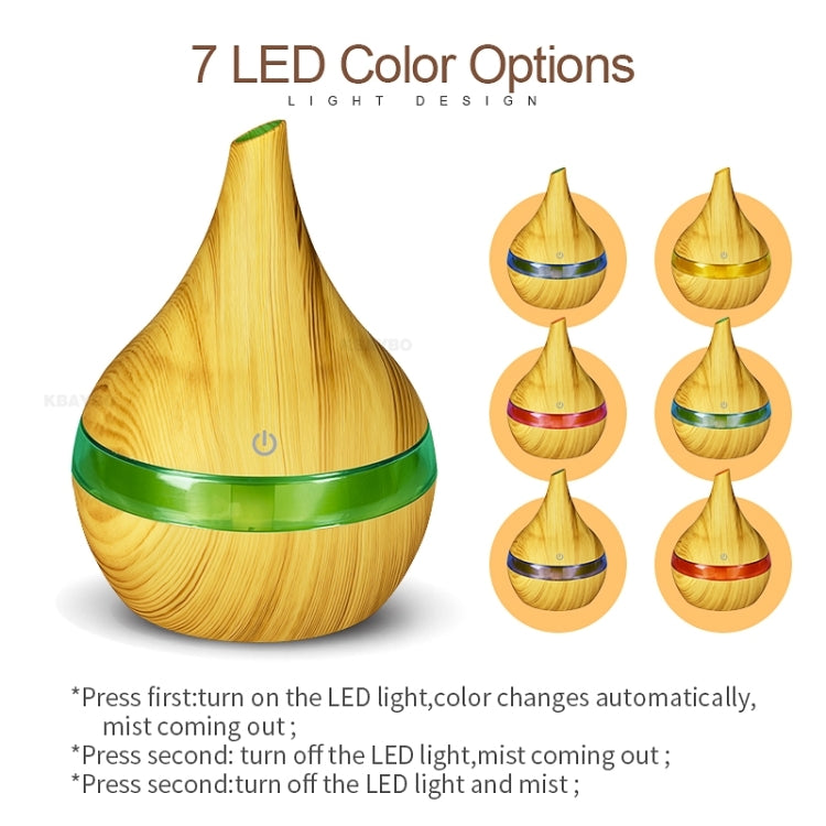 300ml USB Electric Aroma Air Diffuser Wood Ultrasonic Air Humidifier Essential Oil Aromatherapy Cool Mist Maker(Oblique Deep Wood Grain) - Air Purifiers & Accessories by buy2fix | Online Shopping UK | buy2fix