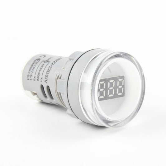 AD16-22DSV  Mini Digital Display 60-500V General Indicator AC Voltmeter, Open Hole: 22mm(White) - Current & Voltage Tester by buy2fix | Online Shopping UK | buy2fix