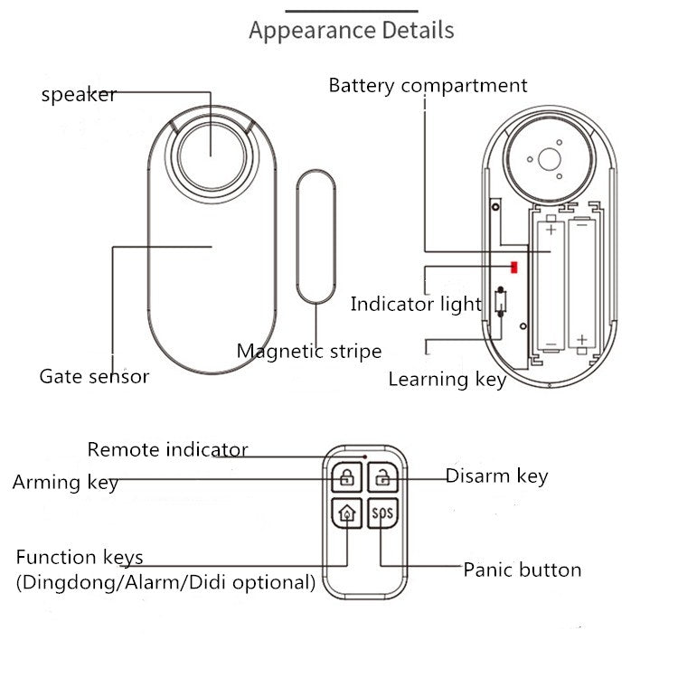 MC-02 Household Door And Window Anti-theft Alarm Remote Control Wireless Door Magnetic Alarm - Door Window Alarm by buy2fix | Online Shopping UK | buy2fix
