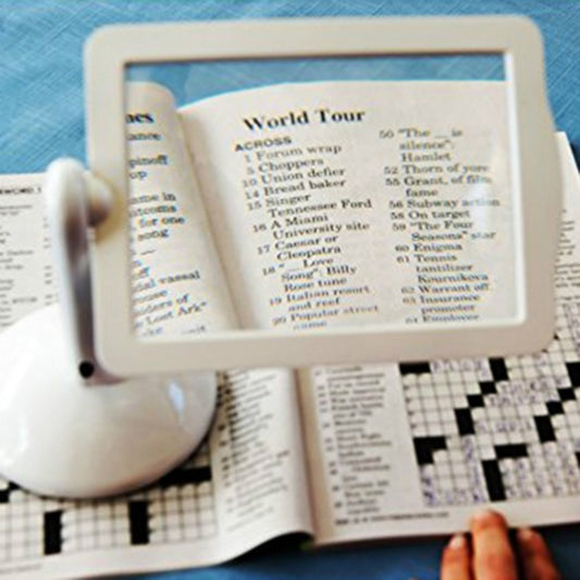 Reading Brighter Viewer LED Large Screen 3X Magnifier with White Light 360 Degree Rotation Hands-Free Desktop Magnifier by buy2fix