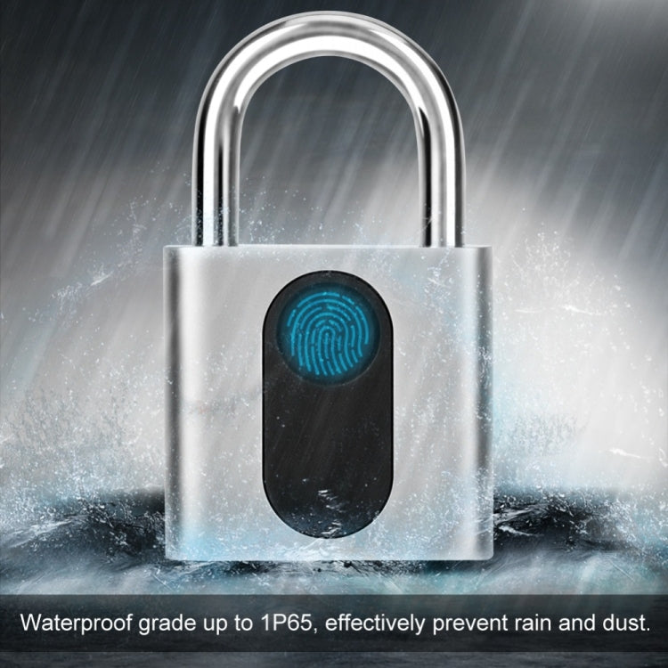 USB Rechargeable Door Lock Fingerprint Padlock Quick Unlock Security Keyless Smart Metal Lock - Padlocks by buy2fix | Online Shopping UK | buy2fix