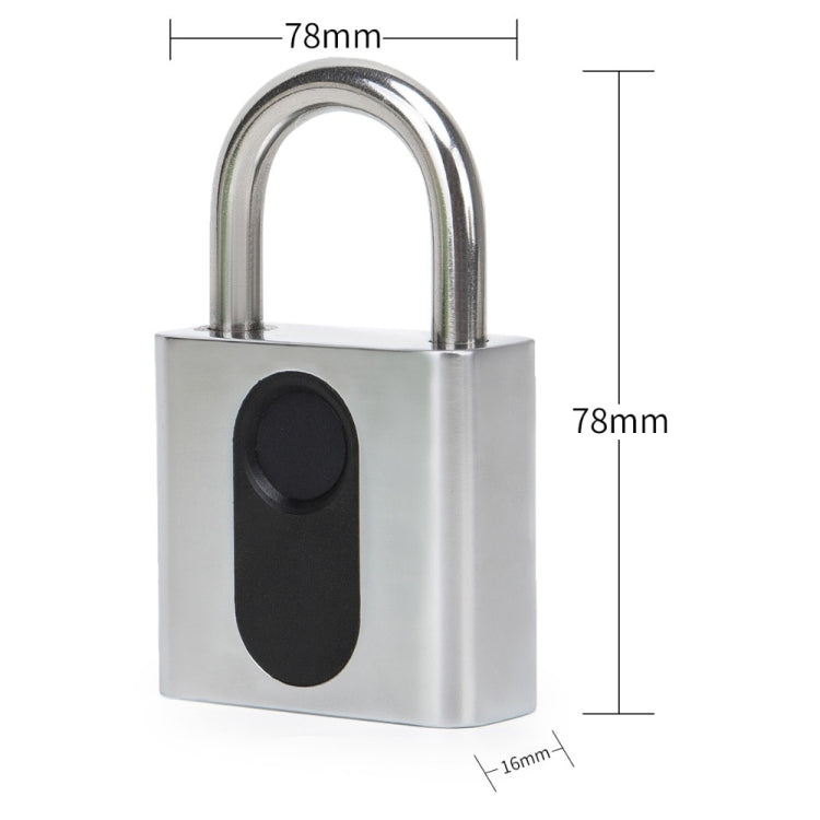 USB Rechargeable Door Lock Fingerprint Padlock Quick Unlock Security Keyless Smart Metal Lock - Padlocks by buy2fix | Online Shopping UK | buy2fix