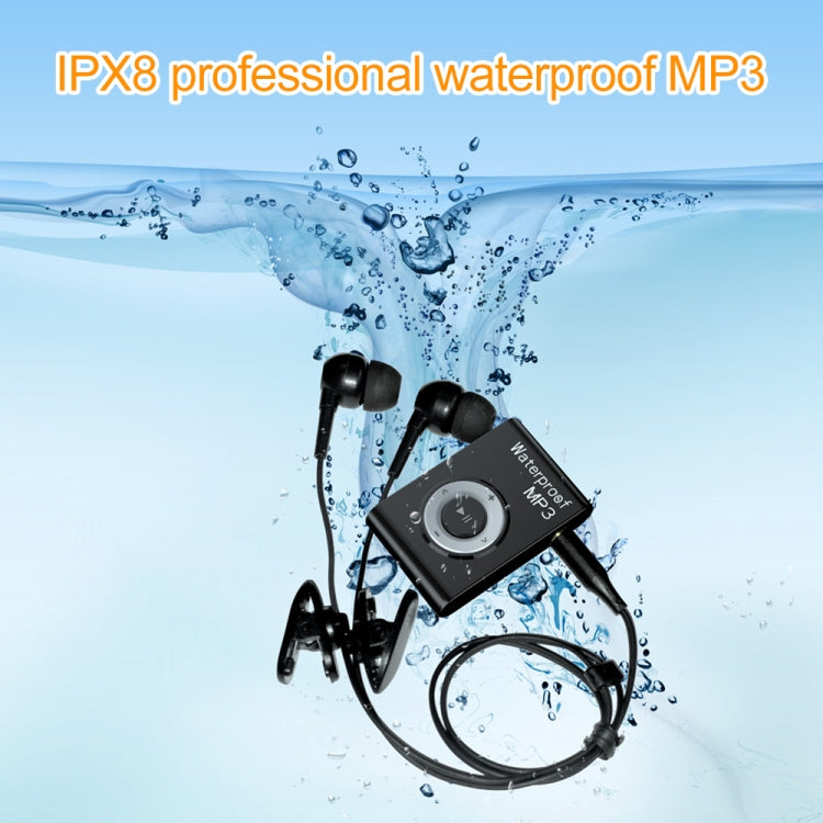 C26 IPX8 Waterproof Swimming Diving Sports MP3 Music Player with Clip & Earphone, Support FM, Memory:8GB(Blue) - MP3 Player by buy2fix | Online Shopping UK | buy2fix