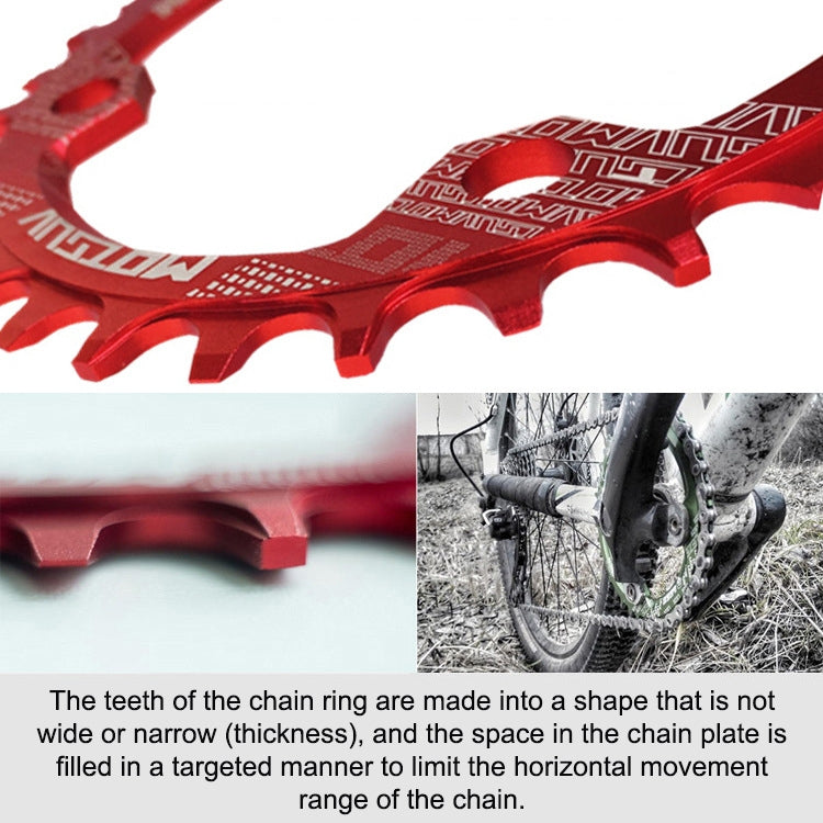 MOTSUV Narrow Wide Chainring MTB Bicycle 104BCD Tooth Plate Parts(Red) - Bicycle Brake Parts by MOTSUV | Online Shopping UK | buy2fix