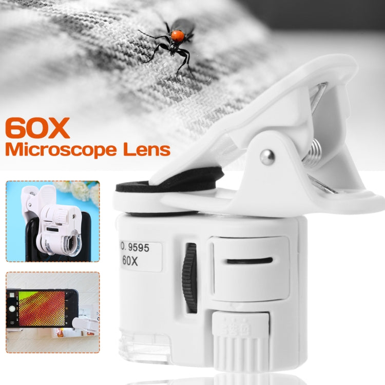 9595W1 60 Times Magnifying Glass Mobile Phone HD Microscope with Led Light by buy2fix
