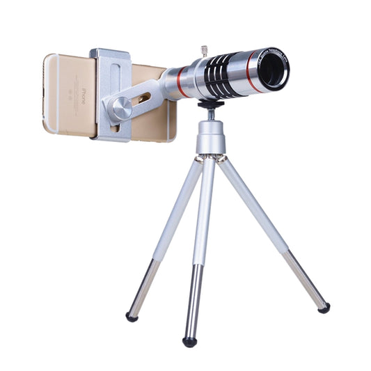 Outdoor Telescope Mobile Phone Accessories Shooting Telephoto Lens with Universal Metal Clip(12X) by buy2fix
