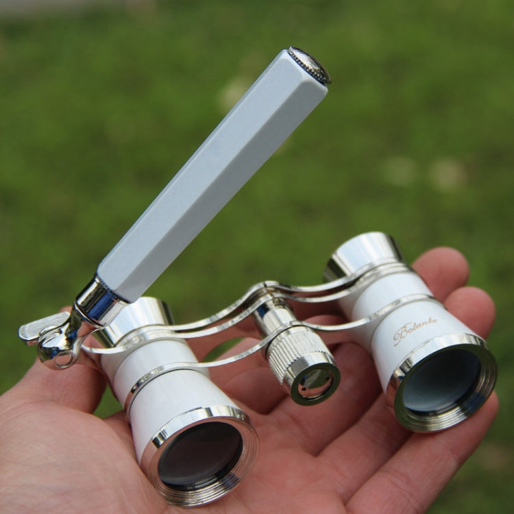Metal 3 X 25 Lady With Handle Chrome Double Cylinder Telescope( Pearl white) - Binoculars by buy2fix | Online Shopping UK | buy2fix