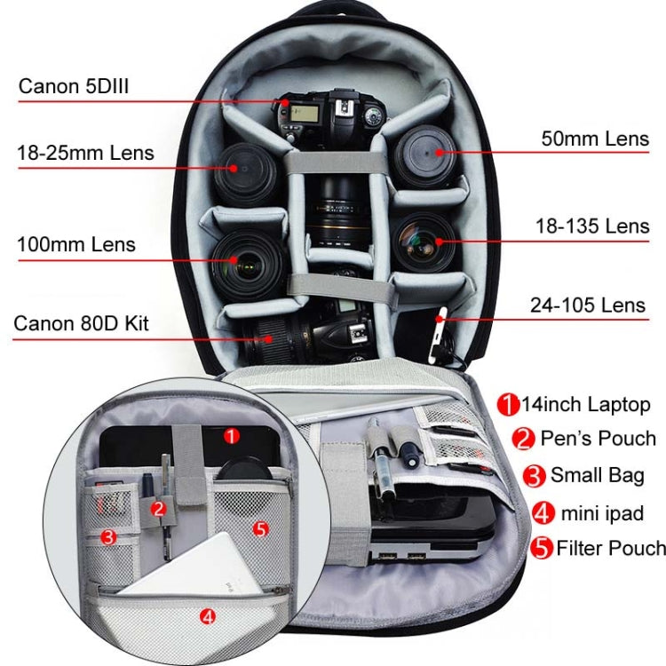 CADeN USB SLR Camera Bag Professional Waterproof Portable Unisex Camera Bag - Backpack by CADeN | Online Shopping UK | buy2fix