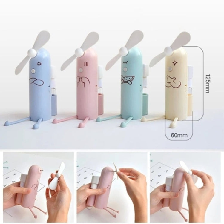Creative Mobile Phone Bracket Cartoon Spray Mini Fan Portable Usb Fan(Beige) by buy2fix