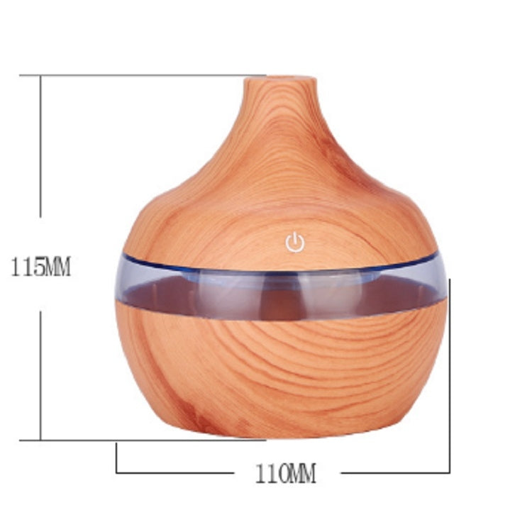 300ML Waterdrop Shape USB Wood Grain Aromatherapy Air Purifier Mute Humidifier, Color: Deep Wood Grain - Air Purifiers & Accessories by buy2fix | Online Shopping UK | buy2fix
