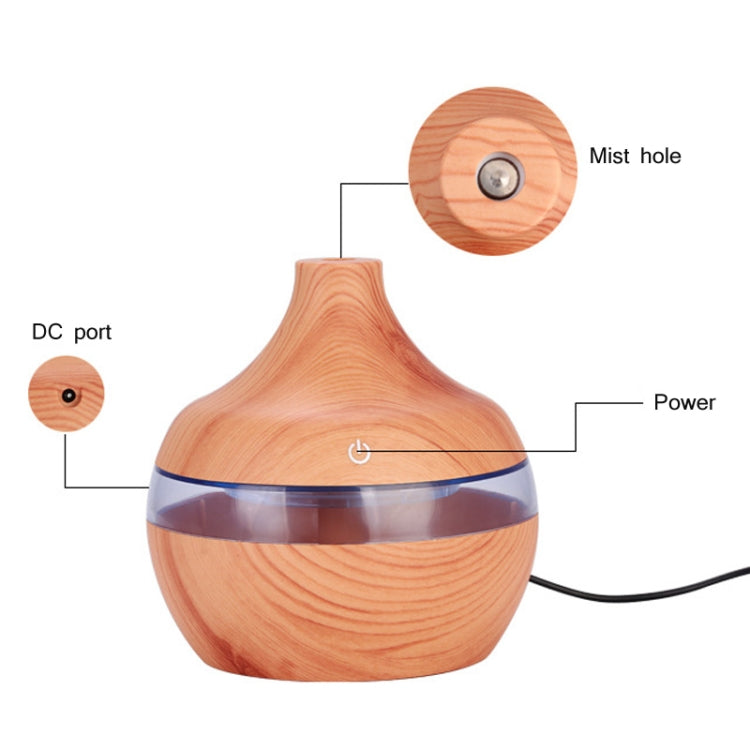 300ML Waterdrop Shape USB Wood Grain Aromatherapy Air Purifier Mute Humidifier, Color: Deep Wood Grain - Air Purifiers & Accessories by buy2fix | Online Shopping UK | buy2fix