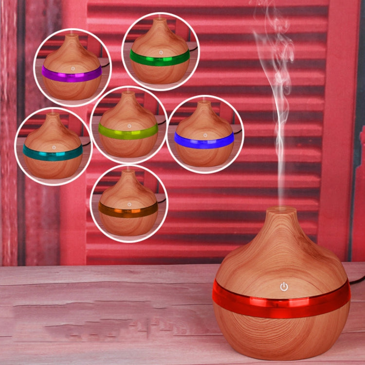 300ML Waterdrop Shape USB Wood Grain Aromatherapy Air Purifier Mute Humidifier, Color: Deep Wood Grain - Air Purifiers & Accessories by buy2fix | Online Shopping UK | buy2fix