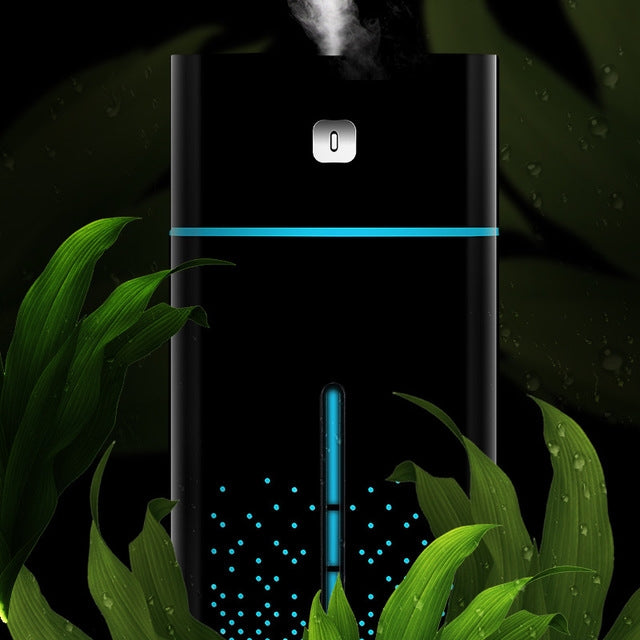 Ultrasonic Air Humidifier USB Essential Oil Aroma Diffuser LED Night Light Spray Mist Purifier, 1000ml(Black) by buy2fix