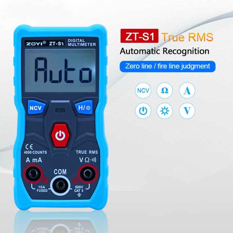 ZOYI ZT-S1 Intelligent Digital Multimeter Automatic Capacitance Ammeter(Blue Standard) - Digital Multimeter by buy2fix | Online Shopping UK | buy2fix