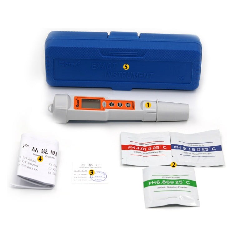 Kedida CT6322 PH Conductivity Temp Meter Portable LCD Digital Water Testing Measurement Pen - PH & Moisture Meter by buy2fix | Online Shopping UK | buy2fix