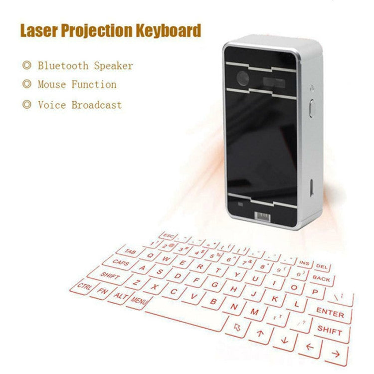 JHP-Best Portable Virtual Lasers Keyboard Mouse Wireless Bluetooth Lasers Projection Speaker(Black) by buy2fix