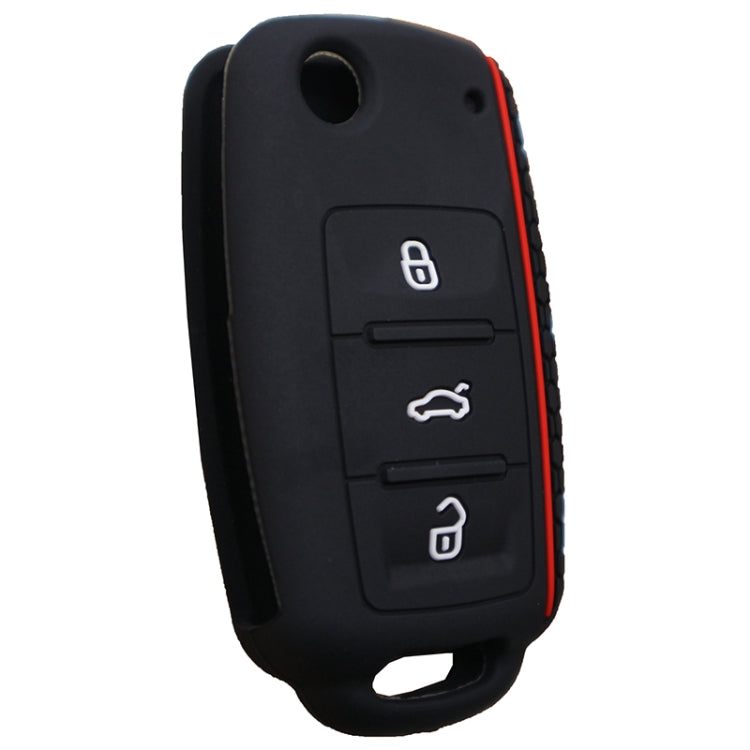 Do not Touch My Key Style Silicone Car Key Cover for Volkswagen Jetta Polo Passat Skoda Tiguan Golf(Black) by buy2fix