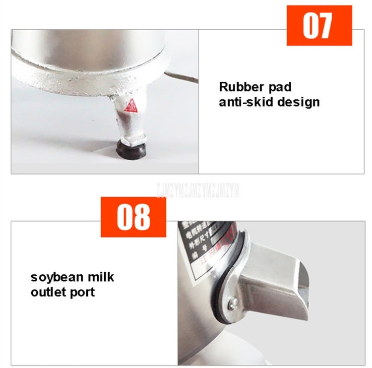 125/1500W Household Stainless Steel Refiner Large Capacity Slurry Separation Fresh Grinding Soymilk Tofu Machine, CN Plug(Silver) by buy2fix