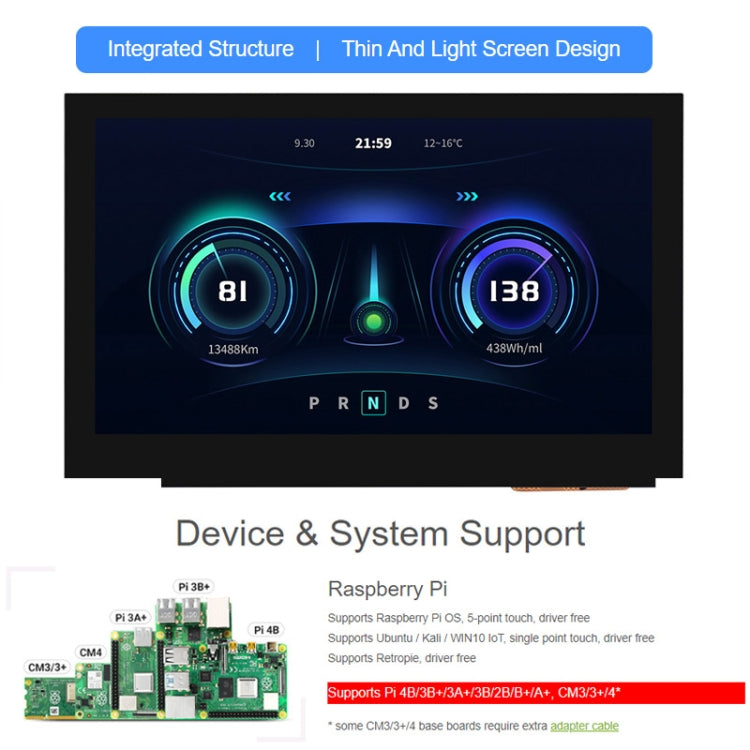 Waveshare 5 Inch DSI Display, 800 × 480 Pixel, IPS Display Panel, Style:Touch Display - LCD & LED Display Module by Waveshare | Online Shopping UK | buy2fix