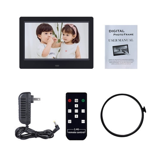 DPF-706-2.4G 7 inch Digital Photo Frame LED Wall Mounted Advertising Machine, Plug:AU Plug(Black) by buy2fix