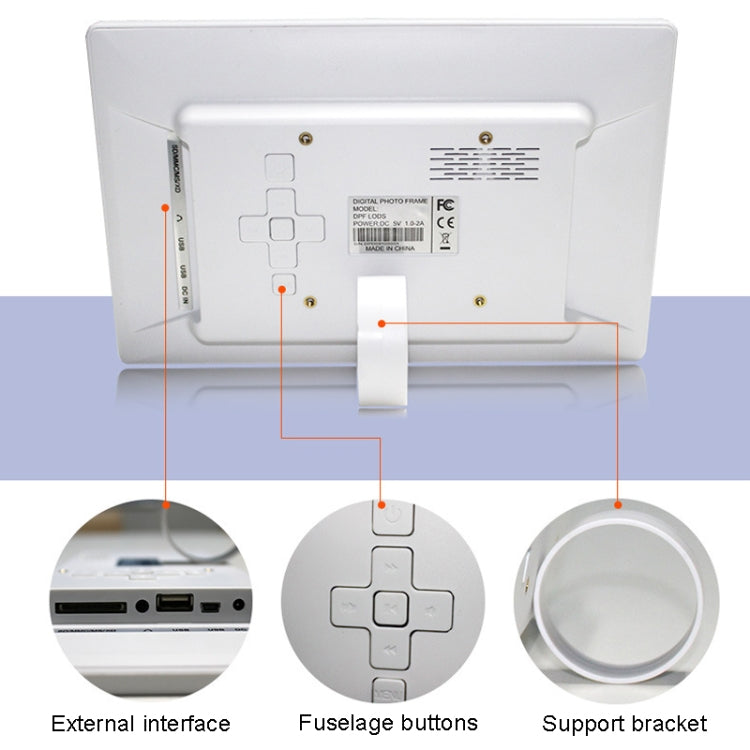 DPF-106 10.1 inch Digital Photo Frame LED Video Advertising Machine, Plug:AU Plug(Black) - 11 inch Below by buy2fix | Online Shopping UK | buy2fix