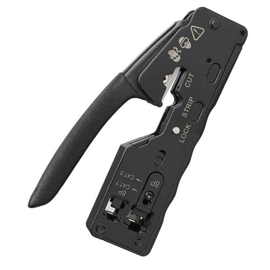 Multifunctional Seven-type Through-hole Crystal Head 6P8P Wire Stripping Network Tool Extrusion Crimping Wire Network Cable Pliers by buy2fix