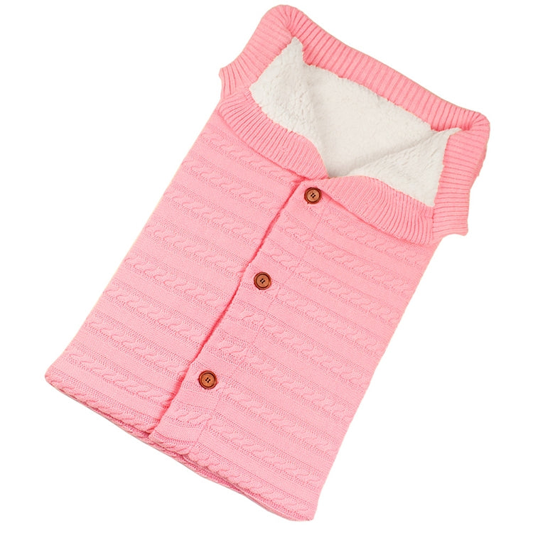 Warm Soft Cotton Knitting Envelope Newborn Baby Sleeping Bag(Pink) - Sleeping Bag by buy2fix | Online Shopping UK | buy2fix