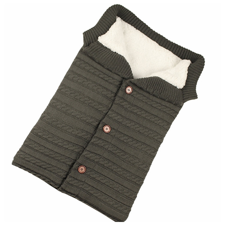 Warm Soft Cotton Knitting Envelope Newborn Baby Sleeping Bag(Dark Grey) - Sleeping Bag by buy2fix | Online Shopping UK | buy2fix