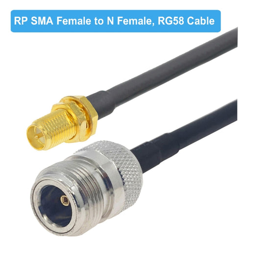 RP-SMA Female to N Female RG58 Coaxial Adapter Cable, Cable Length:0.5m by buy2fix
