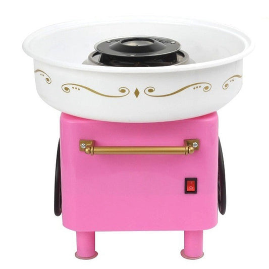 Retro Trolley Mini Cotton Candy Machine, Specification:U.S. Regulations 110 V(Pink) by buy2fix
