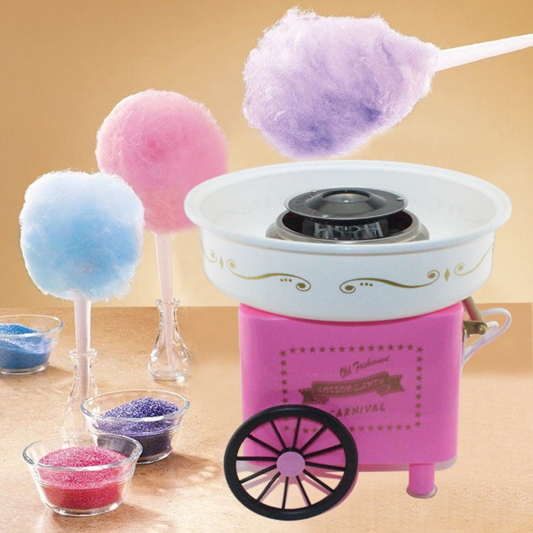 Retro Trolley Mini Cotton Candy Machine, Specification:European Regulations 220 V(Pink) - Cotton Candy Machine by buy2fix | Online Shopping UK | buy2fix