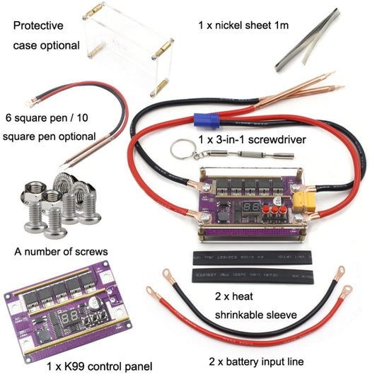 Compatible Version 12V Digital Display DIY Battery Spot Welding Machine Pen Control, Style:10 Square Pen by buy2fix