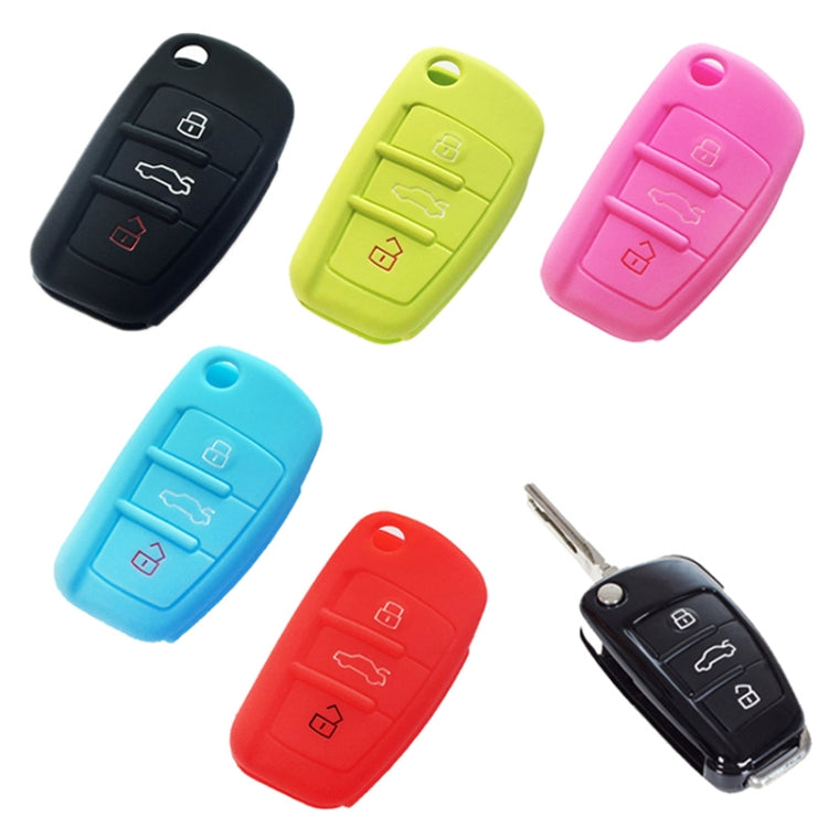 2 PCS Car Key Cover Silicone Flip Key Remote Holder Case Cover for Audi Q3 A3 A1(Green) by buy2fix