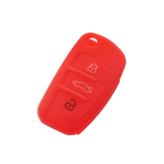 2 PCS Car Key Cover Silicone Flip Key Remote Holder Case Cover for Audi Q3 A3 A1(Red) by buy2fix