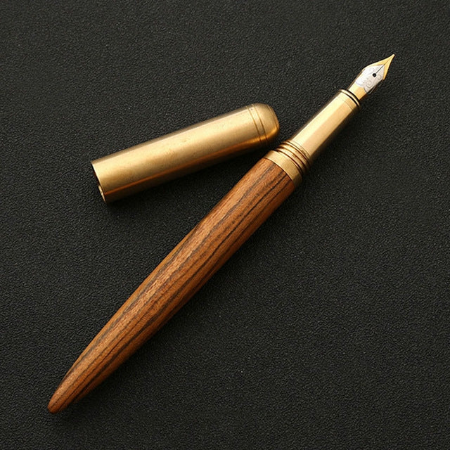 Luxury Wood Fountain Pen School Office Writing Ink Pen Stationery Gifts Supplies(Tiger wood) - Fountain Pens by buy2fix | Online Shopping UK | buy2fix