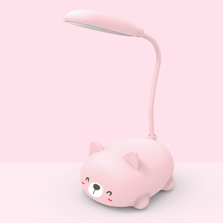 Cartoon Cat Design LED Eye Protection Reading Lamp USB Rechargeable Desk Lamp(Pink) - by buy2fix | Online Shopping UK | buy2fix
